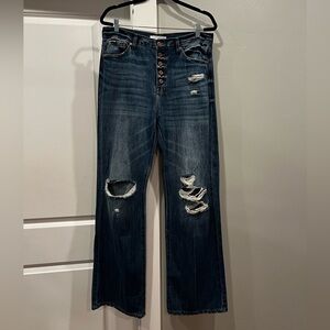 Distressed Blue Jeans